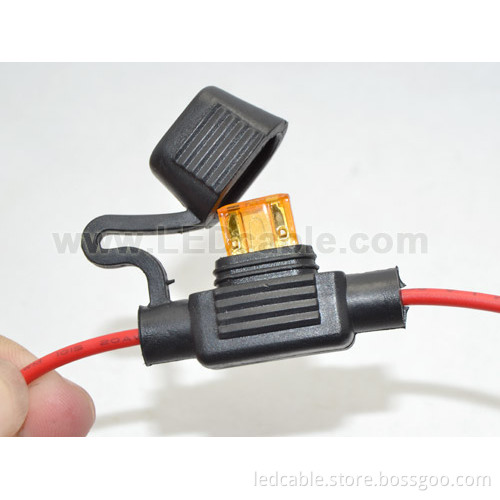 Waterproof In-Line Blade Fuse Holder with DC Connector For motorcycle accent LED light